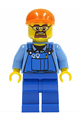 Overalls with Tools in Pocket Blue, Orange Short Bill Cap, Safety Goggles - cty0398