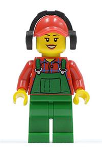 Overalls Farmer Green, Red Cap with Hole, Headphones cty0399