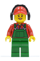 Overalls Farmer Green, Red Cap with Hole, Headphones - cty0399