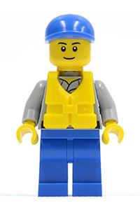 Coast Guard Crew Member Minifigure - Crew member of the Coast Guard city wearing a blue cap - cty0408