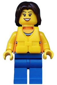 Dinghy Passenger Minifigure - Female passenger in a Coast Guard City dinghy - cty0416