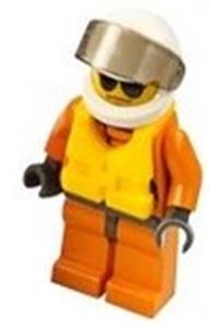 Helicopter Pilot Minifigure - Helicopter pilot in Coast Guard attire with a life jacket - cty0417