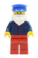 Plaid Button Shirt, Red Legs, White Short Beard, Blue Hat - cty0442