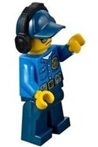 Police - City Officer, Gold Badge, Dark Blue Cap with Hole, Headphones, Sunglasses cty0455