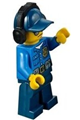 City police officer with a gold badge, wearing a dark blue cap with hole, headphones, and sunglasses - cty0455