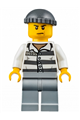 Police - Jail Prisoner 86753 Prison Stripes, Dark Bluish Gray Knit Cap - cty0457