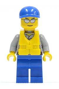 Coast Guard Rescuer Minifigure - Rescuer from Coast Guard City wearing a cap - cty0474