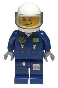 Helicopter Pilot Minifigure - City police minifigure specializing as a helicopter pilot - cty0482