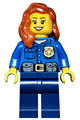 Police - City Officer, Gold Badge, Dark Orange Female Hair over Shoulder - cty0485