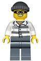 Police - Jail Prisoner 86753 Prison Stripes, Dark Bluish Gray Knit Cap, Mask - cty0486
