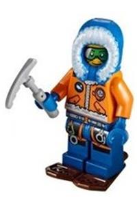 Arctic Explorer Minifigure - Male Arctic Explorer with green goggles and snowshoes - cty0497