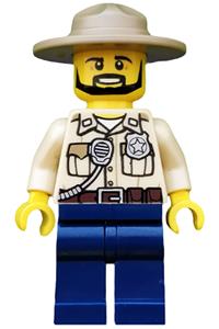 Swamp Police - Officer, Shirt, Dark Tan Hat, Black Beard cty0517
