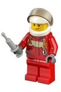 Paramedic Pilot Minifigure - Male paramedic pilot wearing a white helmet - cty0539