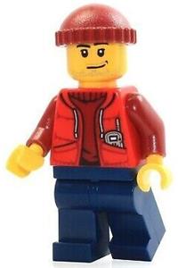 Deep Sea Submariner Minifigure - Male deep sea submariner wearing a dark red knit cap - cty0566