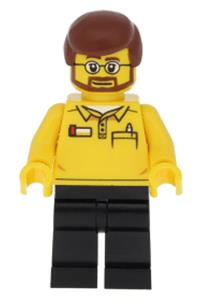 Lego Store Employee, Black Legs, Beard and Glasses cty0578