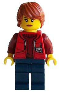 Deep Sea Submariner Minifigure - Female deep sea submariner with dark orange hair - cty0603