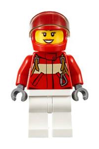 Paramedic Pilot Minifigure - Female pilot paramedic wearing a red helmet - cty0607