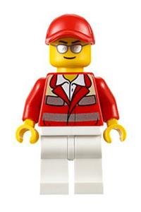 Paramedic Minifigure - Male paramedic wearing a red uniform and a red short bill cap - cty0608
