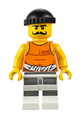 Police officer with jail prisoner 92116 undershirt, striped legs, and a black knit cap - cty0612