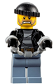 Male city bandit policeman with a brown and gray beard wearing a black knit cap - cty0621