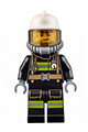 Fire - Reflective Stripes with Utility Belt, White Fire Helmet, Breathing Neck Gear with Airtanks, Trans Black Visor, Beard Stubble - cty0628