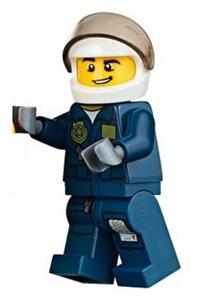 Helicopter Pilot Minifigure - A City Helicopter Pilot in a dark blue jumpsuit - cty0632