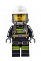 Fire - Reflective Stripes with Utility Belt, White Fire Helmet, Breathing Neck Gear with Airtanks, Trans Black Visor, Sweat Drops - cty0637