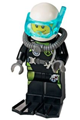 Fire - Scuba Diver, Black Flippers, Dark Bluish Gray Scuba Tank, White Helmet, Trans-Light Blue Scuba Mask - cty0639