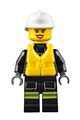 Fire - Reflective Stripes with Utility Belt and Flashlight, Life Jacket, White Fire Helmet, Peach Lips Open Mouth Smile - cty0650