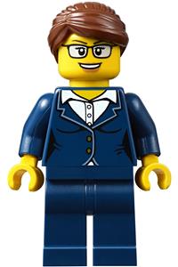 Businesswoman - Dark Blue Pants Suit, Glasses cty0656