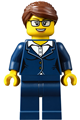 Businesswoman - Dark Blue Pants Suit, Glasses - cty0656