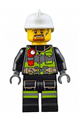 Fire - Reflective Stripes with Utility Belt and Flashlight, White Fire Helmet, Brown Moustache and Goatee, Soot Marks - cty0669