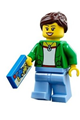 Customer - Green Female Jacket Open with Necklace, Medium Blue Legs, Dark Brown Ponytail and Swept Sideways Fringe - cty0675
