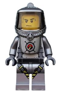 Volcano Explorer Male Scientist - Male volcano explorer scientist wearing a heatsuit with sweat drops - cty0690