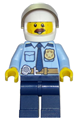 Police - City Shirt with Dark Blue Tie and Gold Badge, Dark Tan Belt with Radio, Dark Blue Legs, White Helmet - cty0703