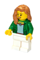Green Female Jacket Open with Necklace, White Legs, Medium Nougat Female Hair over Shoulder, Open Smile - cty0706
