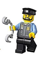 Police officer with black cap and legs, wearing a beard - cty0716