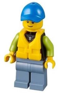 Catamaran Operator Minifigure - Male minifigure who operates a catamaran - cty0730