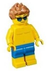Beachgoer - Blue Male Swim Trunks and Sunglasses cty0760