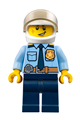 Police - City Officer Shirt with Dark Blue Tie and Gold Badge, Dark Tan Belt with Radio, Dark Blue Legs, White Helmet - cty0772
