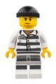 Police - Jail Prisoner 86753 Prison Stripes, Black Knit Cap, White Striped Legs, Sweat Drops - cty0775