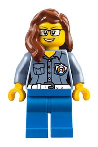 Coast Guard ATV Driver Minifigure - Female Coast Guard city minifigure driving an ATV with reddish brown hair falling over her shoulder - cty0809