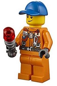 Coast Guard Rescue Minifigure - City coast guard minifigure in a rescue uniform wearing a life jacket - cty0818
