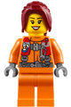 Female Coast Guard City watercraft pilot with dark red hair - cty0827