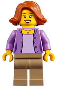 Camper Parent Minifigure - Female minifigure wearing camping attire - cty0844
