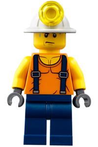 Miner - Shirt with Straps, Dark Blue Legs, Mining Helmet, Sweat Drops cty0847