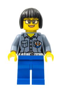 Coast Guard Station Manager - Female Coast Guard City station manager with short black hair and glasses - cty0861