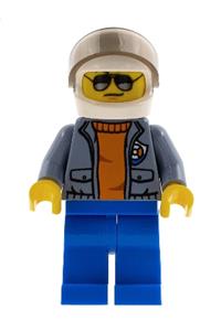 Helicopter Pilot Minifigure - Helicopter pilot in Coast Guard attire with sunglasses - cty0865