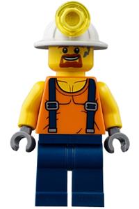 Miner - Shirt with Straps, Dark Blue Legs, Mining Helmet, Goatee and Moustache cty0884