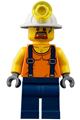 Miner - Shirt with Straps, Dark Blue Legs, Mining Helmet, Goatee and Moustache - cty0884